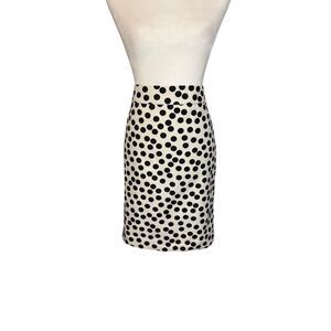 Ann Taylor cotton black and white polka dot pencil skirt - 6